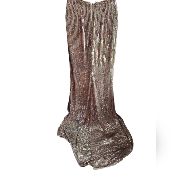 NWOT Sherri Hill Rose Gold/Light Pink Sequin Dress Prom Pageant Size 00 - Picture 7 of 9